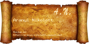 Aranyi Nikolett névjegykártya